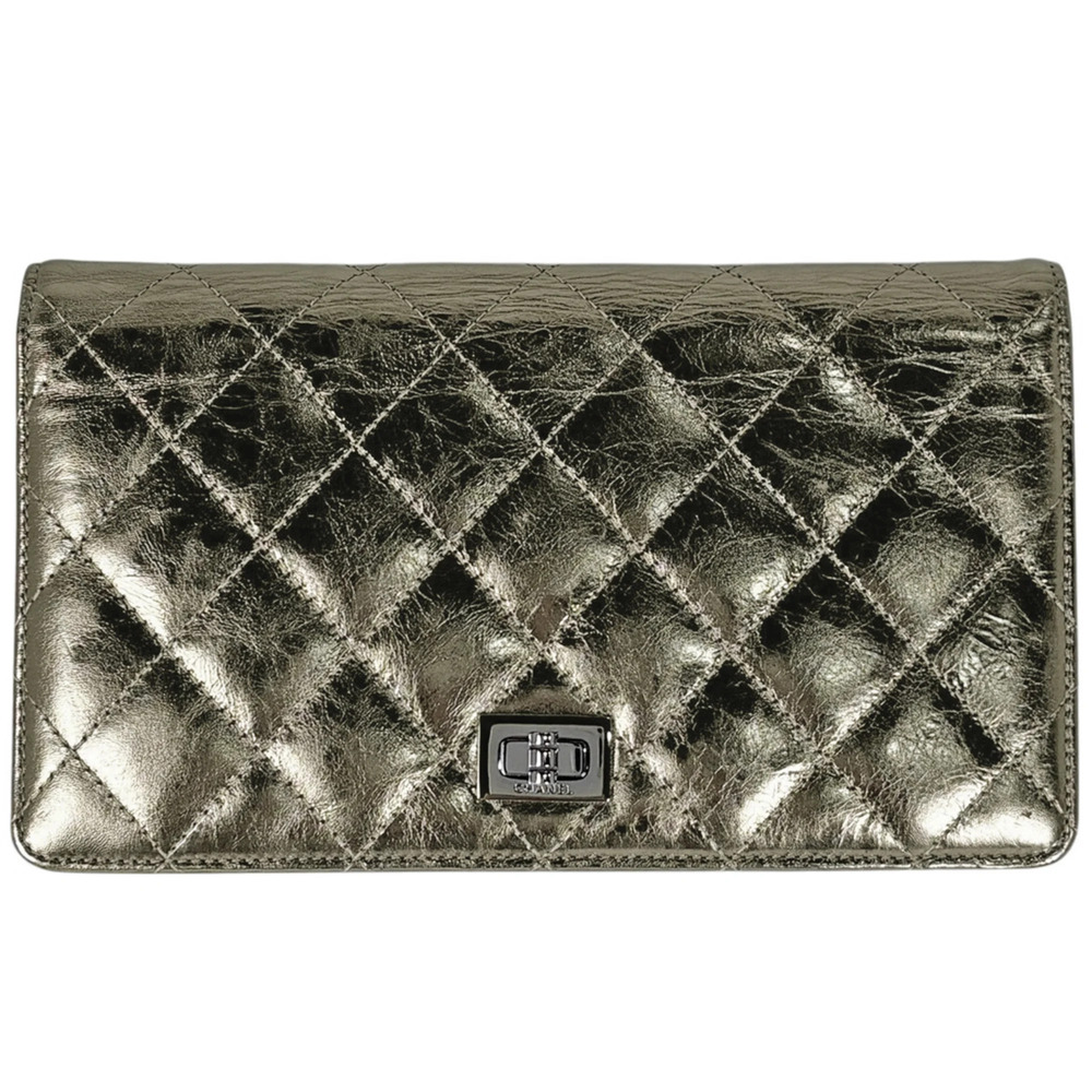 CHANEL Authentic Gold Leather Wallet